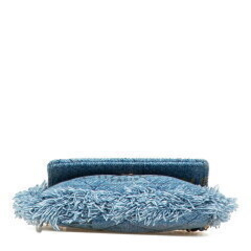 Chanel Blue Indigo Coco Shoulder Denim Matelasse Bag Chain Mark - Picture 3 of 6